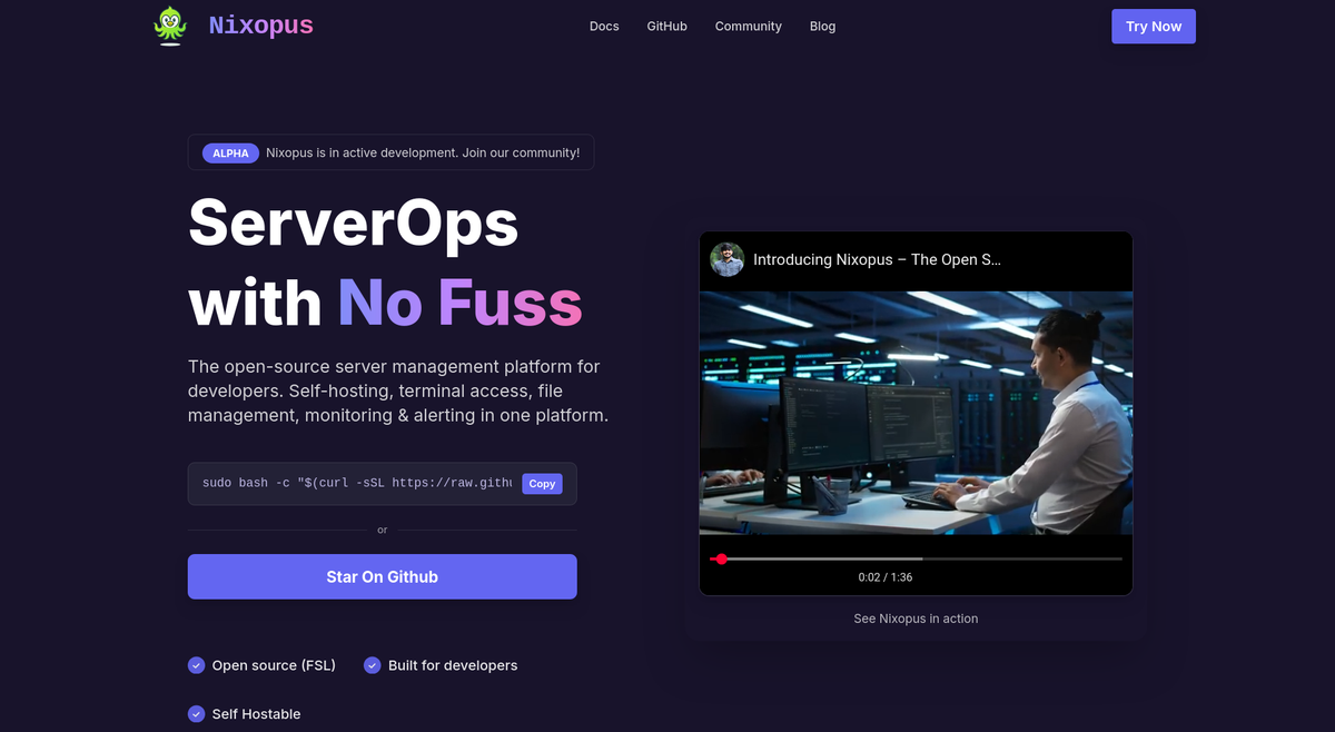 Nixopus - New All-in-One Server Management Tool with Interesting Features